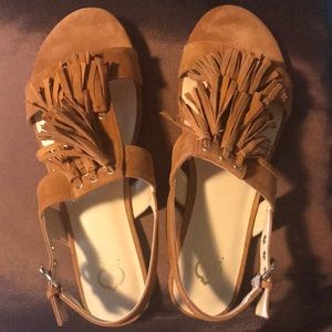 C.Wonder Suede Fringe Slingback Sandals - Jessica